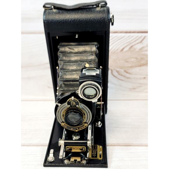 EASTMAN KODAK No. 1A Autographic Folding Bellows Antique Film Camera W/ Case - Picture 3 of 16
